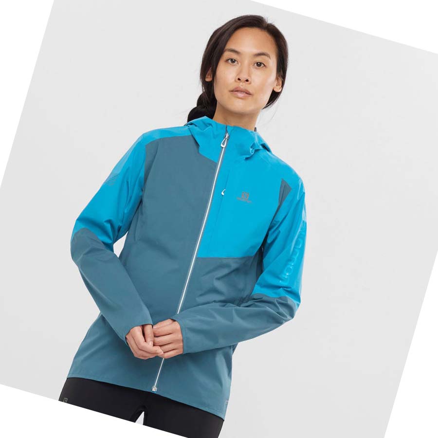 Chaquetas Salomon BONATTI TRAIL WATERPROOF Mujer Azules | MX 2494VRW